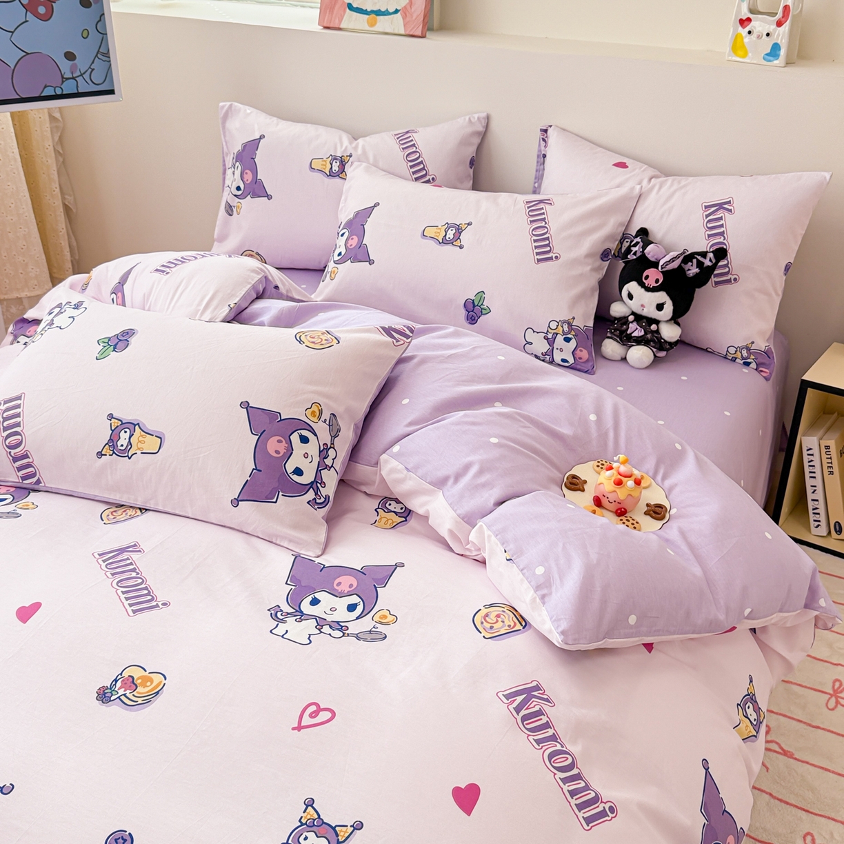 91家纺网 家纺一手货源 找家纺 简宜家居（朝初家纺） 2026新款40支100%纯棉全棉13070斜纹四件套-三丽鸥卡通系列 甜甜库洛米