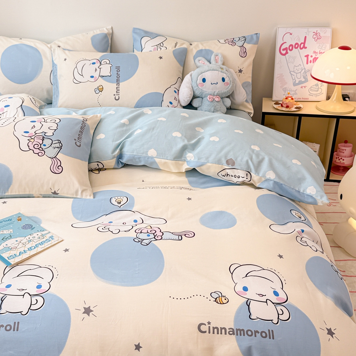 简宜家居（朝初家纺） 2026新款40支100%纯棉全棉13070斜纹四件套-三丽鸥卡通系列 玉桂狗