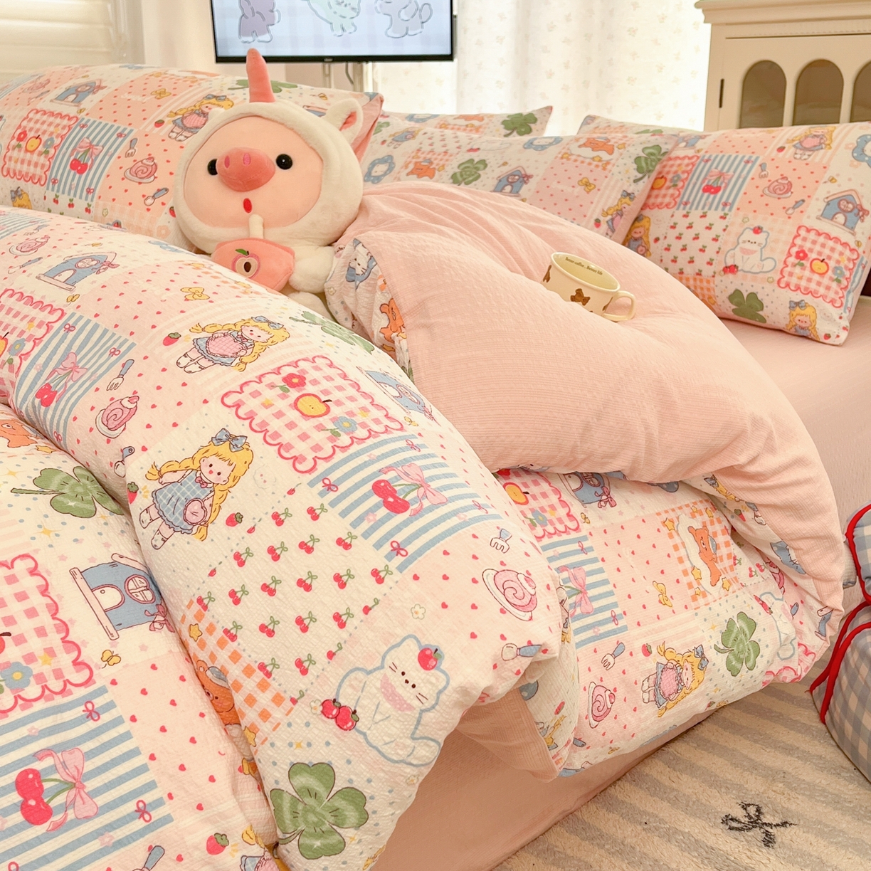 91家纺网 家纺一手货源 找家纺 （总）瑞钰 2026新款直播热款高品质高克重泡泡纱泡芙纱四件套