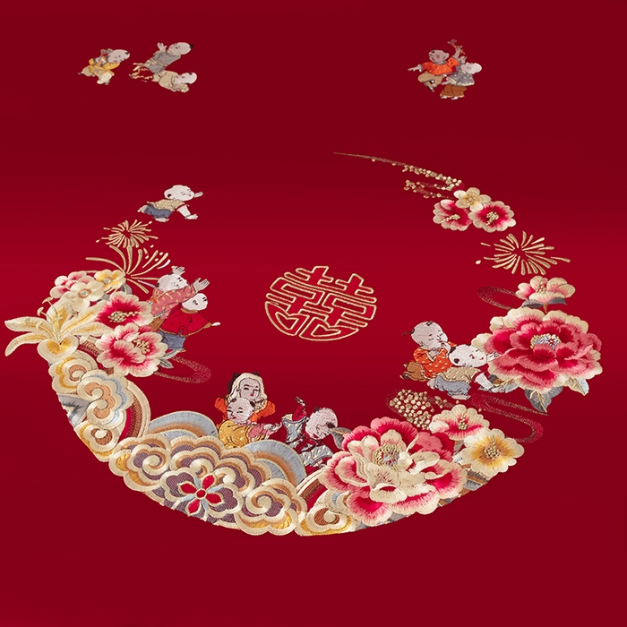 91家纺网 家纺一手货源 找家纺 （总）甜咪咪婚庆 2026新品婚庆50双股100支提花长绒棉全棉床单床盖款结婚四件套多件套   结婚需备品