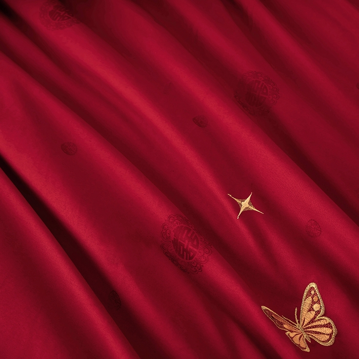 91家纺网 家纺一手货源 找家纺 甜咪咪婚庆 2026新品婚庆50双股100支提花长绒棉全棉床单床盖款结婚四件套多件套   结婚需备品 挚爱之约