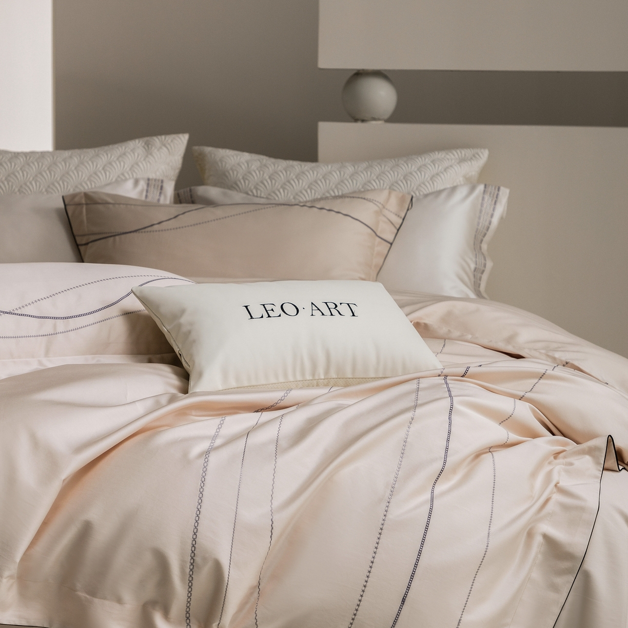 91家纺网 家纺一手货源 找家纺 涞澳家纺 2026新款埃及长绒棉纯棉四件套-简行 简行-玉粉