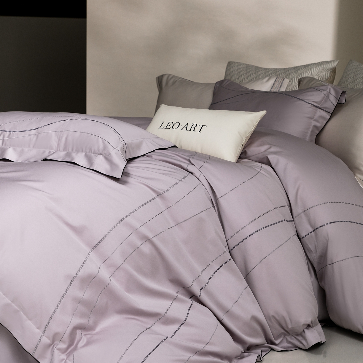 91家纺网 家纺一手货源 找家纺 涞澳家纺 2026新款埃及长绒棉纯棉四件套-简行 简行-月光银