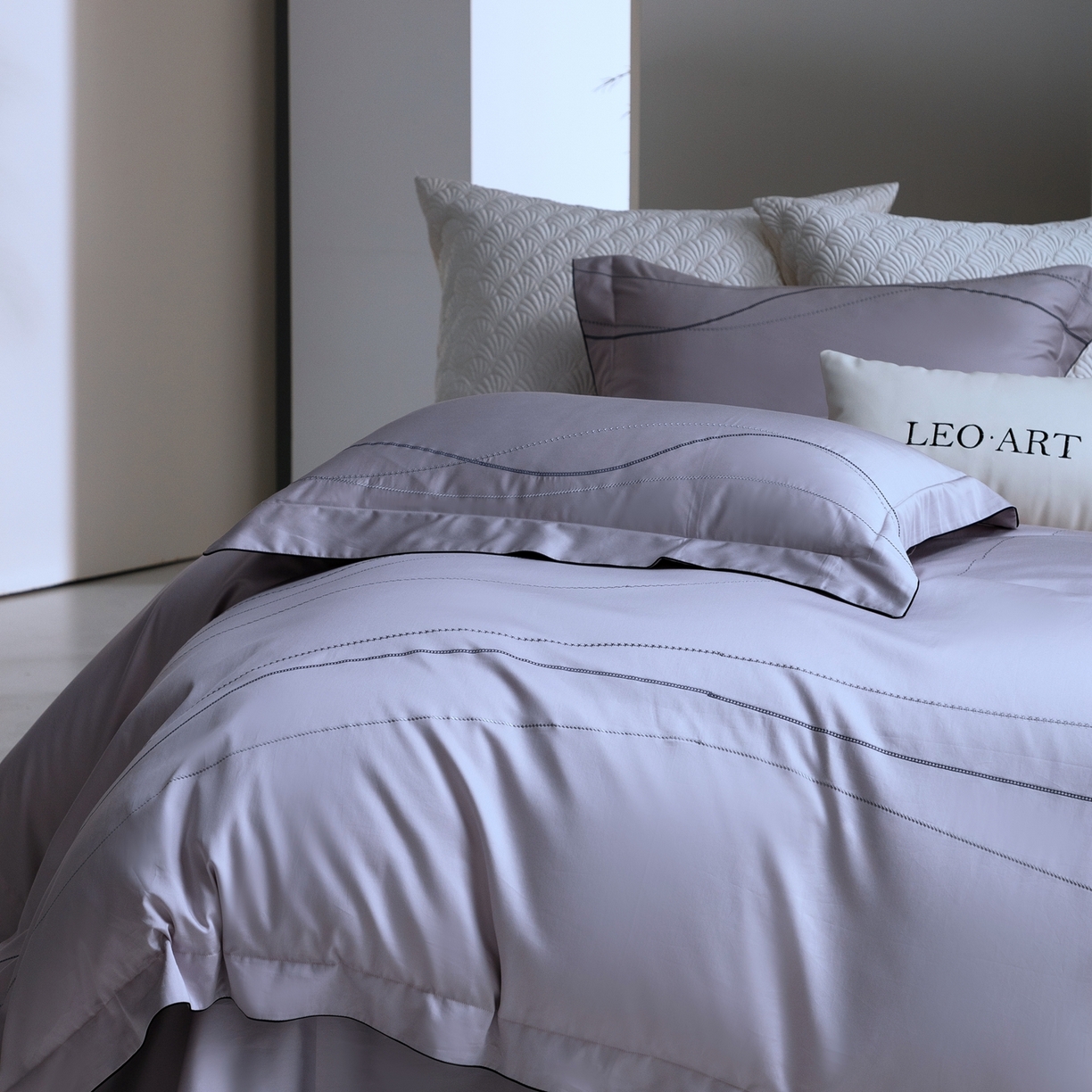 91家纺网 家纺一手货源 找家纺 涞澳家纺 2026新款埃及长绒棉纯棉四件套-简行 简行-月光银