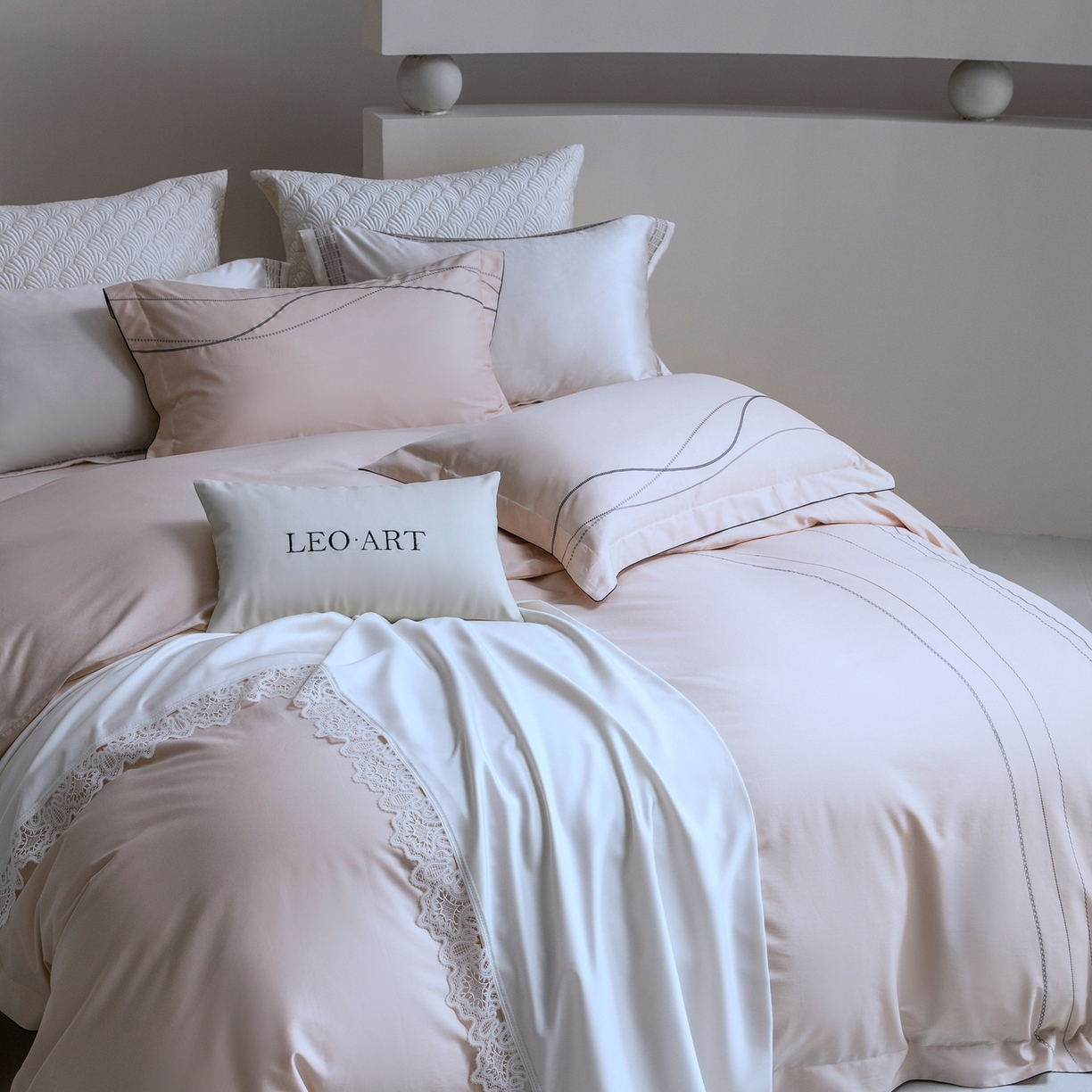 91家纺网 家纺一手货源 找家纺 涞澳家纺 2026新款埃及长绒棉纯棉四件套-简行 简行-玉粉