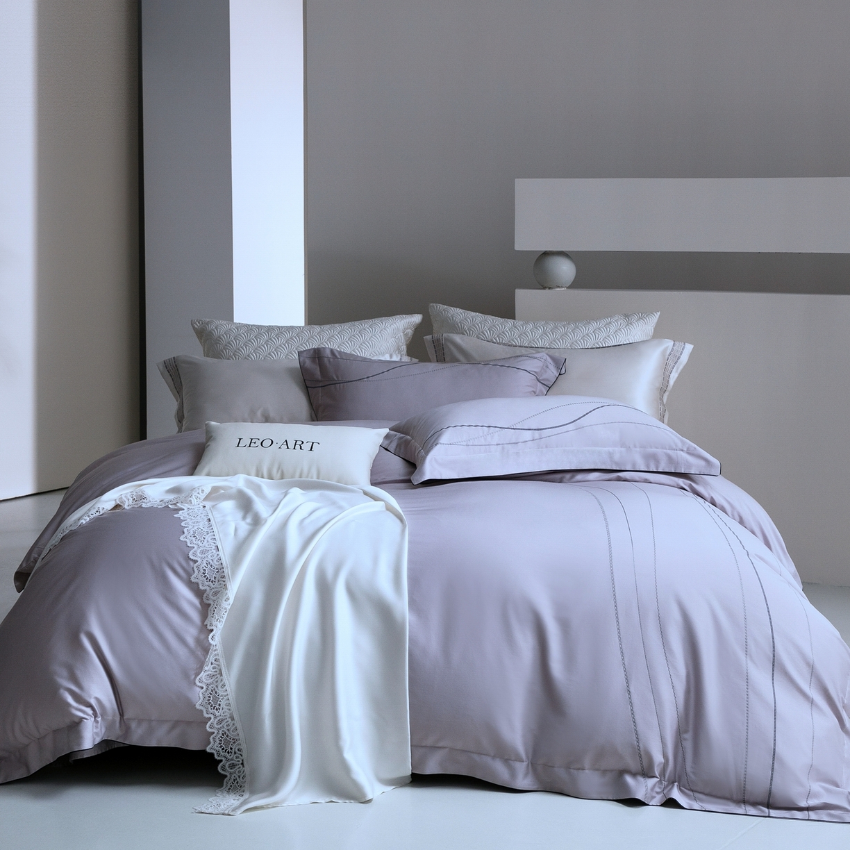 91家纺网 家纺一手货源 找家纺 涞澳家纺 2026新款埃及长绒棉纯棉四件套-简行 简行-月光银