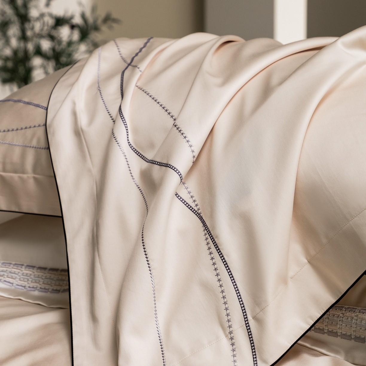 91家纺网 家纺一手货源 找家纺 涞澳家纺 2026新款埃及长绒棉纯棉四件套-简行 简行-玉粉