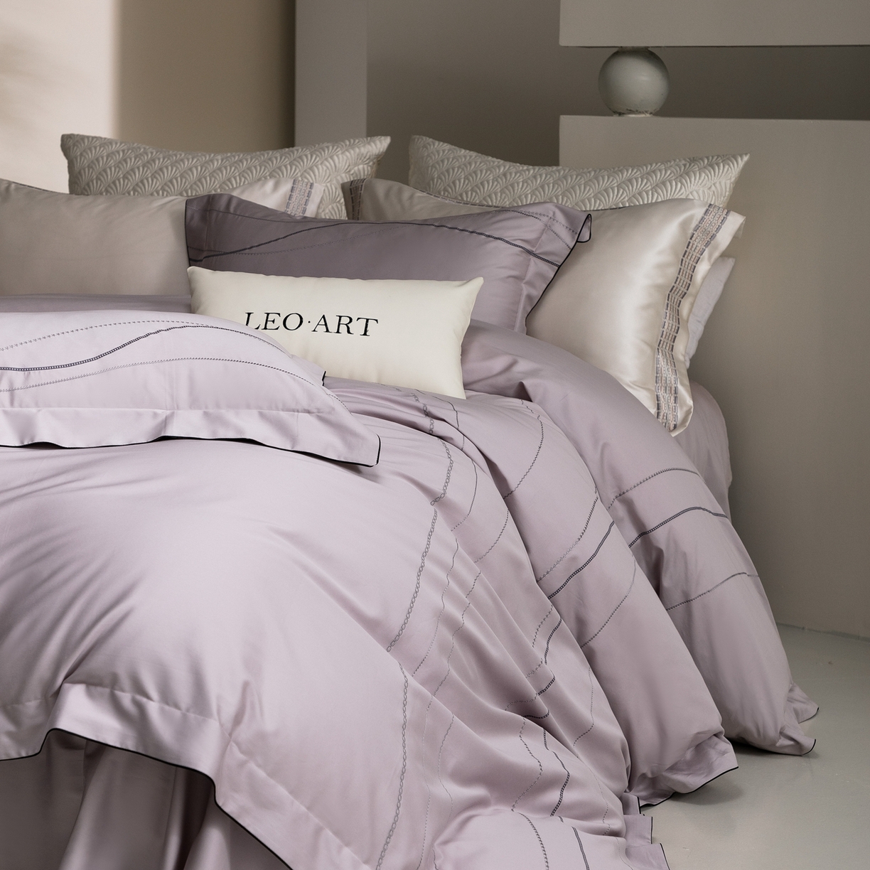 91家纺网 家纺一手货源 找家纺 涞澳家纺 2026新款埃及长绒棉纯棉四件套-简行 简行-月光银