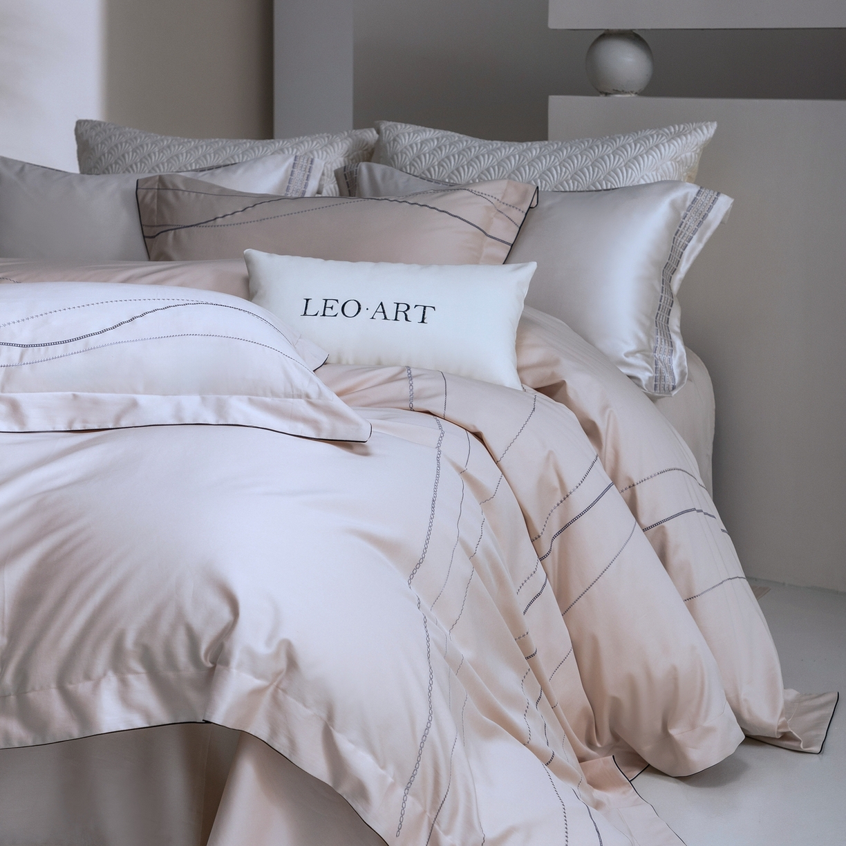 91家纺网 家纺一手货源 找家纺 涞澳家纺 2026新款埃及长绒棉纯棉四件套-简行 简行-玉粉