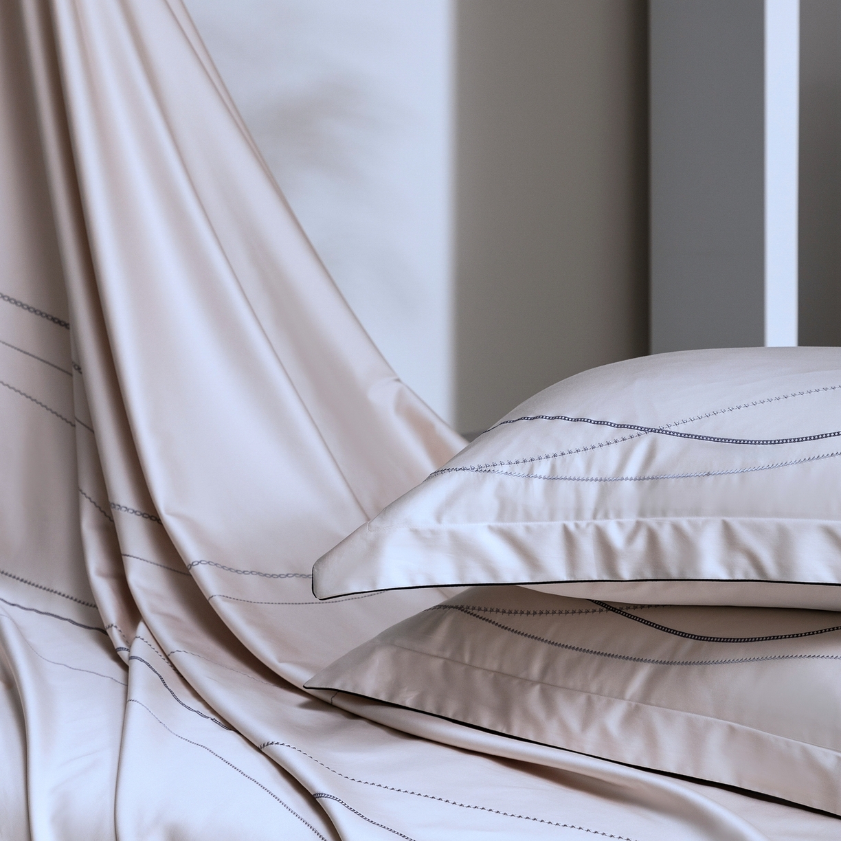 91家纺网 家纺一手货源 找家纺 涞澳家纺 2026新款埃及长绒棉纯棉四件套-简行 简行-玉粉