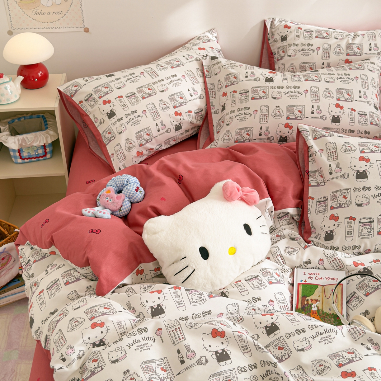 91家纺网 家纺一手货源 找家纺 简宜家居（朝初家纺） 2026新款40支100%纯棉全棉13070斜纹四件套-三丽鸥卡通系列 KT海报