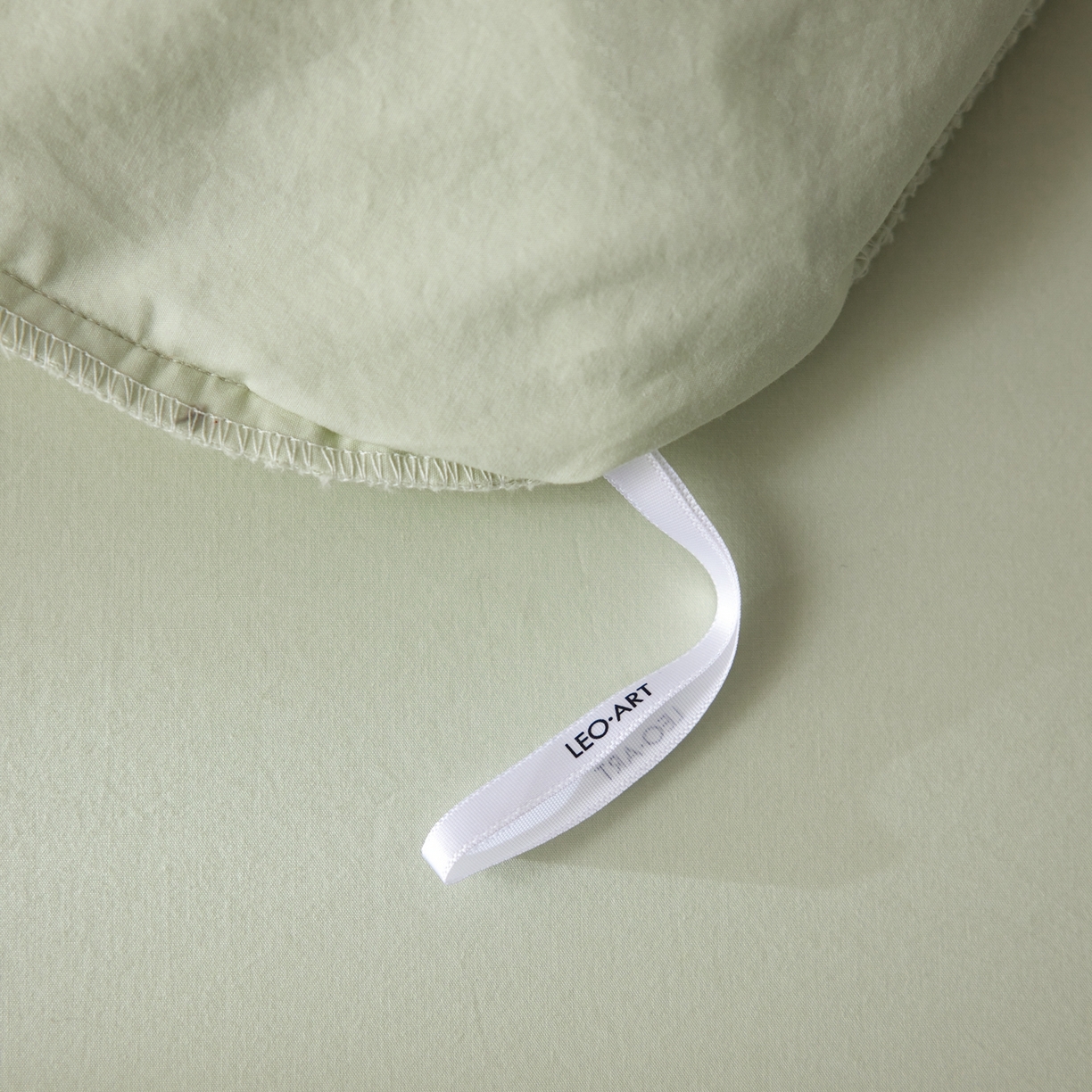 91家纺网 家纺一手货源 找家纺 涞澳家纺 2026新款全棉纯棉水洗棉纯色花边款四件套-珠若 珠若-浅绿