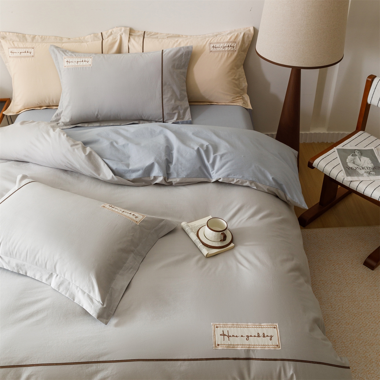 91家纺网 家纺一手货源 找家纺 （总）艾莱家纺 2026新款A类水洗棉加厚绣花刺绣四件套-卡尔文