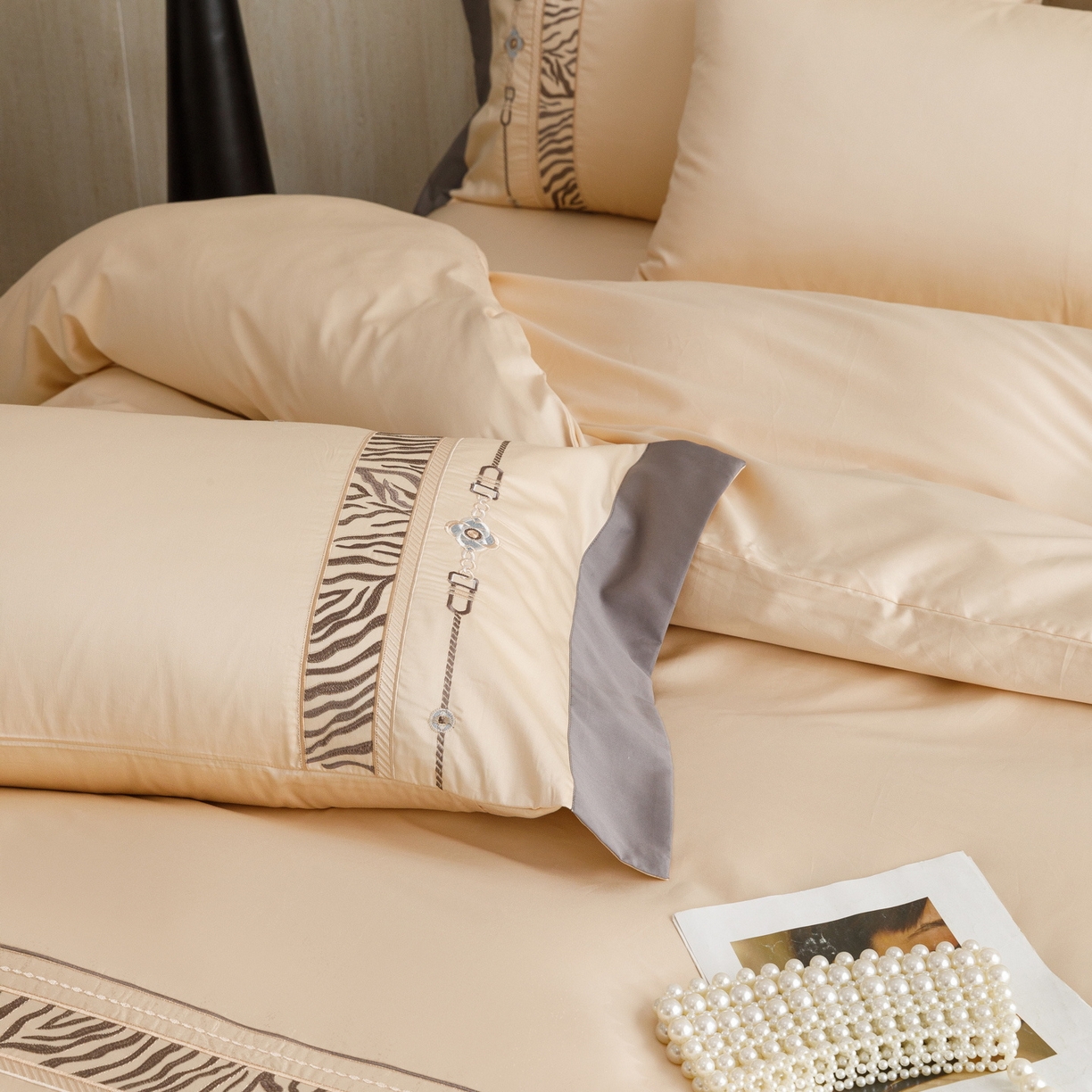 91家纺网 家纺一手货源 找家纺 （总）艾莱家纺 2026新款A类长绒棉纯棉刺绣四件套-奢意