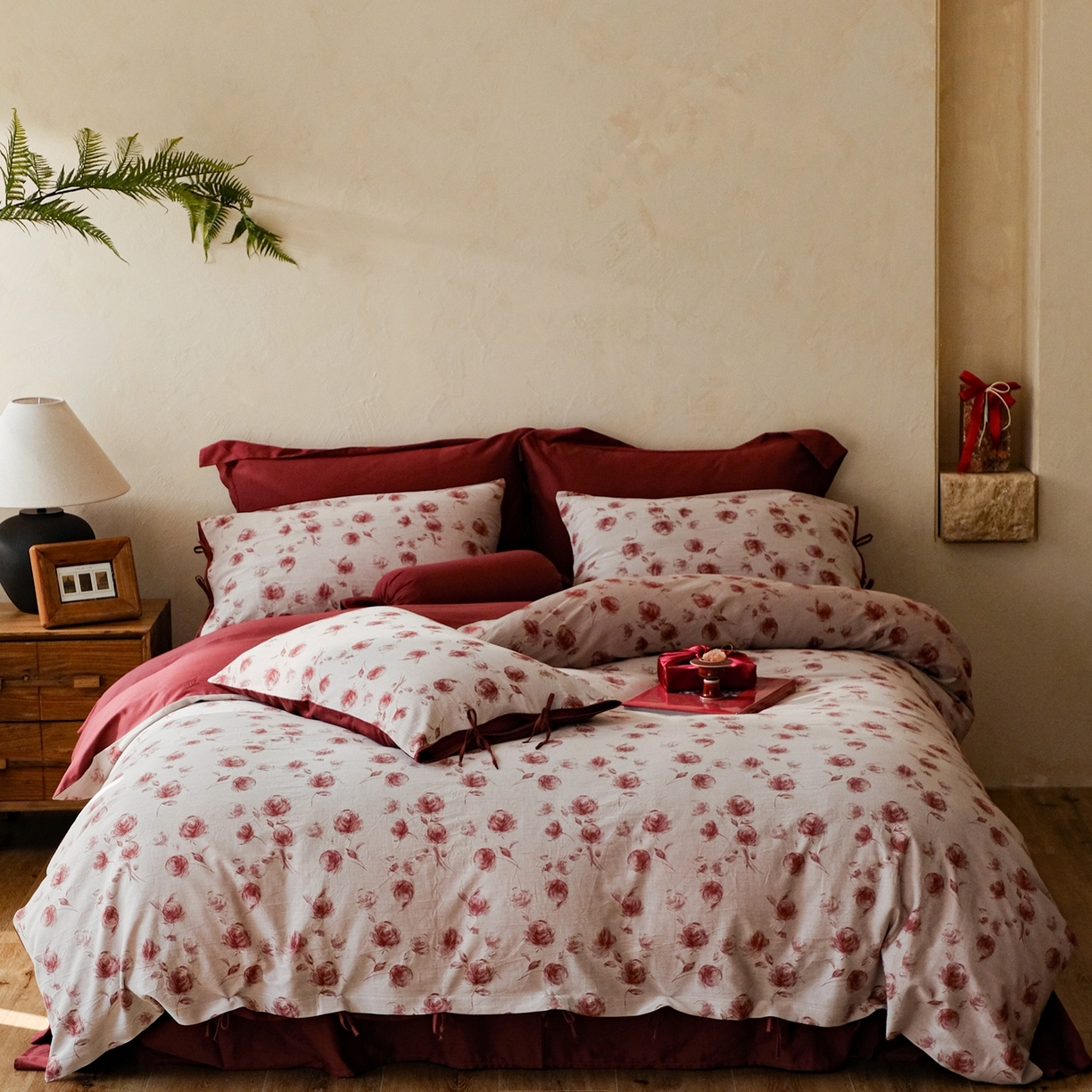 91家纺网 家纺一手货源 找家纺 （总）涞澳家纺 2026新款全棉纯棉色织提花（婚庆）四件套