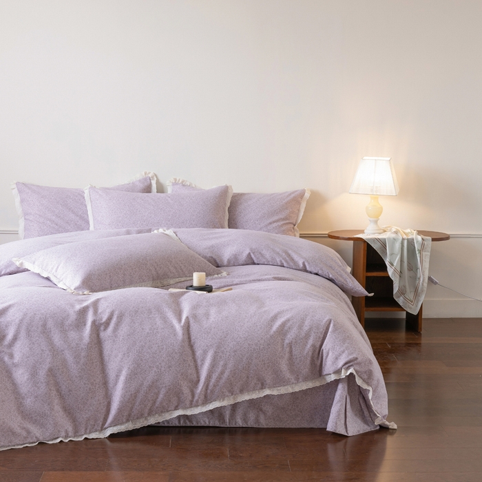 91家纺网 家纺一手货源 找家纺 （总）巧玲珑 2026春夏新款新疆棉磨毛花边工艺款四件套