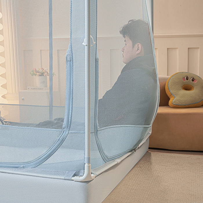 91家纺网 家纺一手货源 找家纺 （总）雪姿家纺 2026新款T+U型刺绣花边床笠回底款三开门外穿坐床蚊帐-坐床樱桃