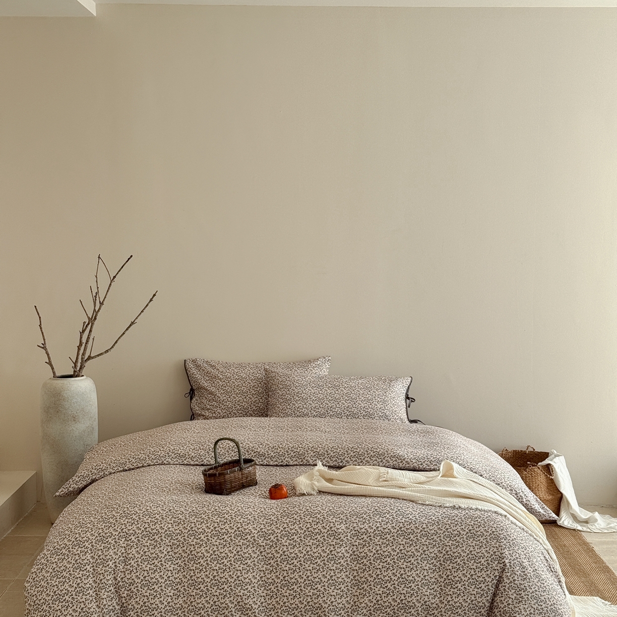 91家纺网 家纺一手货源 找家纺 涞澳家纺 2026新款全棉纯棉双层纱四件套 暮云漫漫