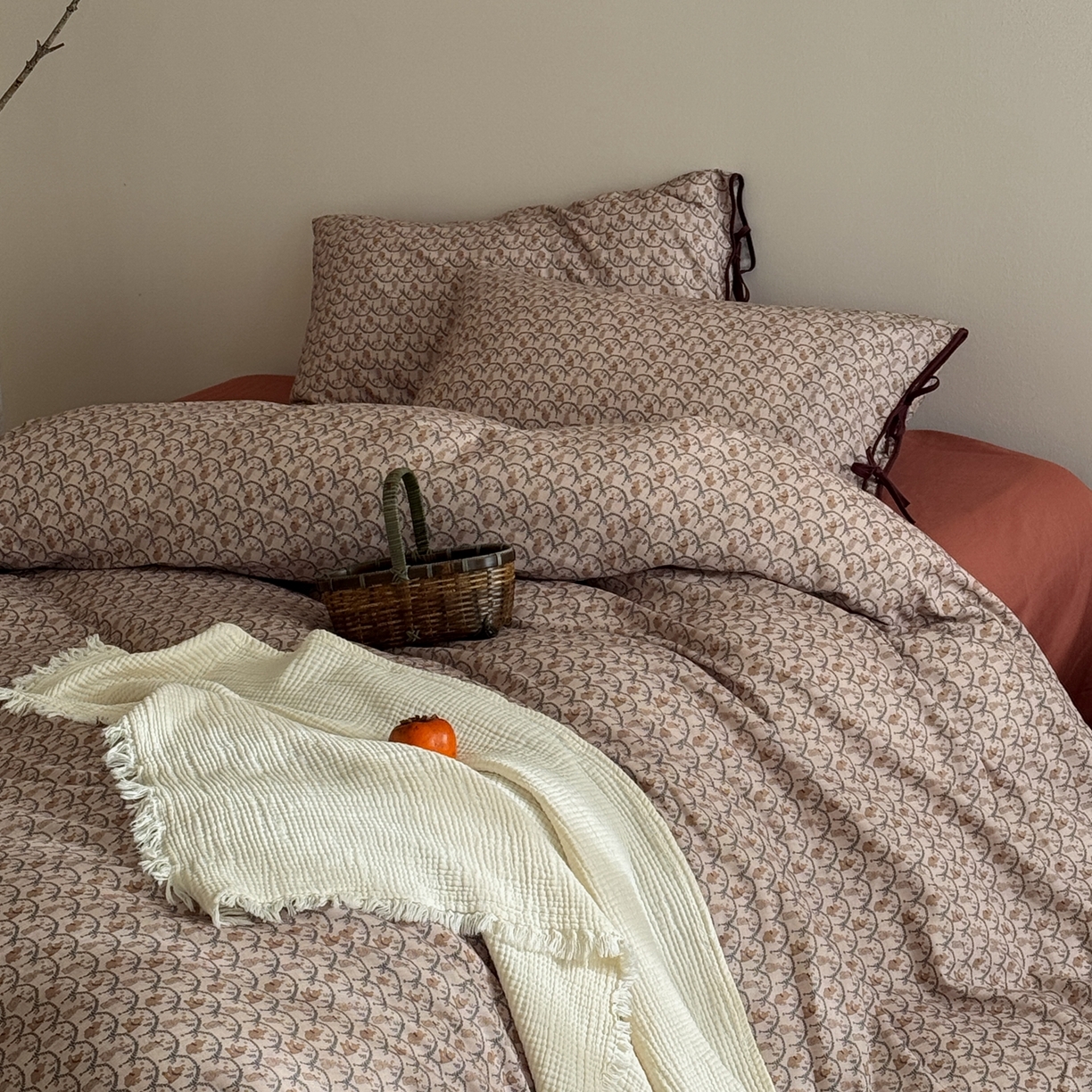 涞澳家纺 2026新款全棉纯棉双层纱四件套 山野物语