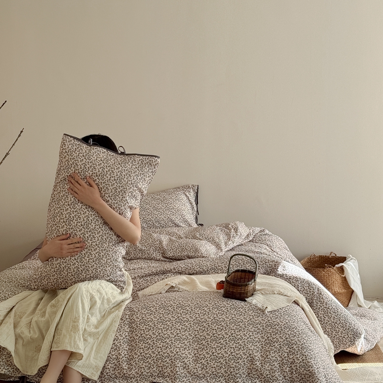 91家纺网 家纺一手货源 找家纺 涞澳家纺 2026新款全棉纯棉双层纱四件套 暮云漫漫