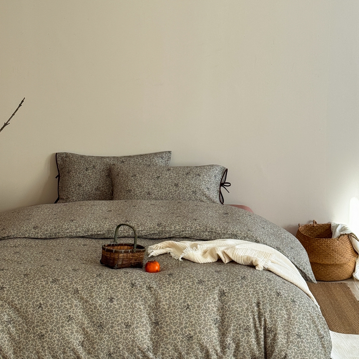 91家纺网 家纺一手货源 找家纺 涞澳家纺 2026新款全棉纯棉双层纱四件套 兰芷悠悠