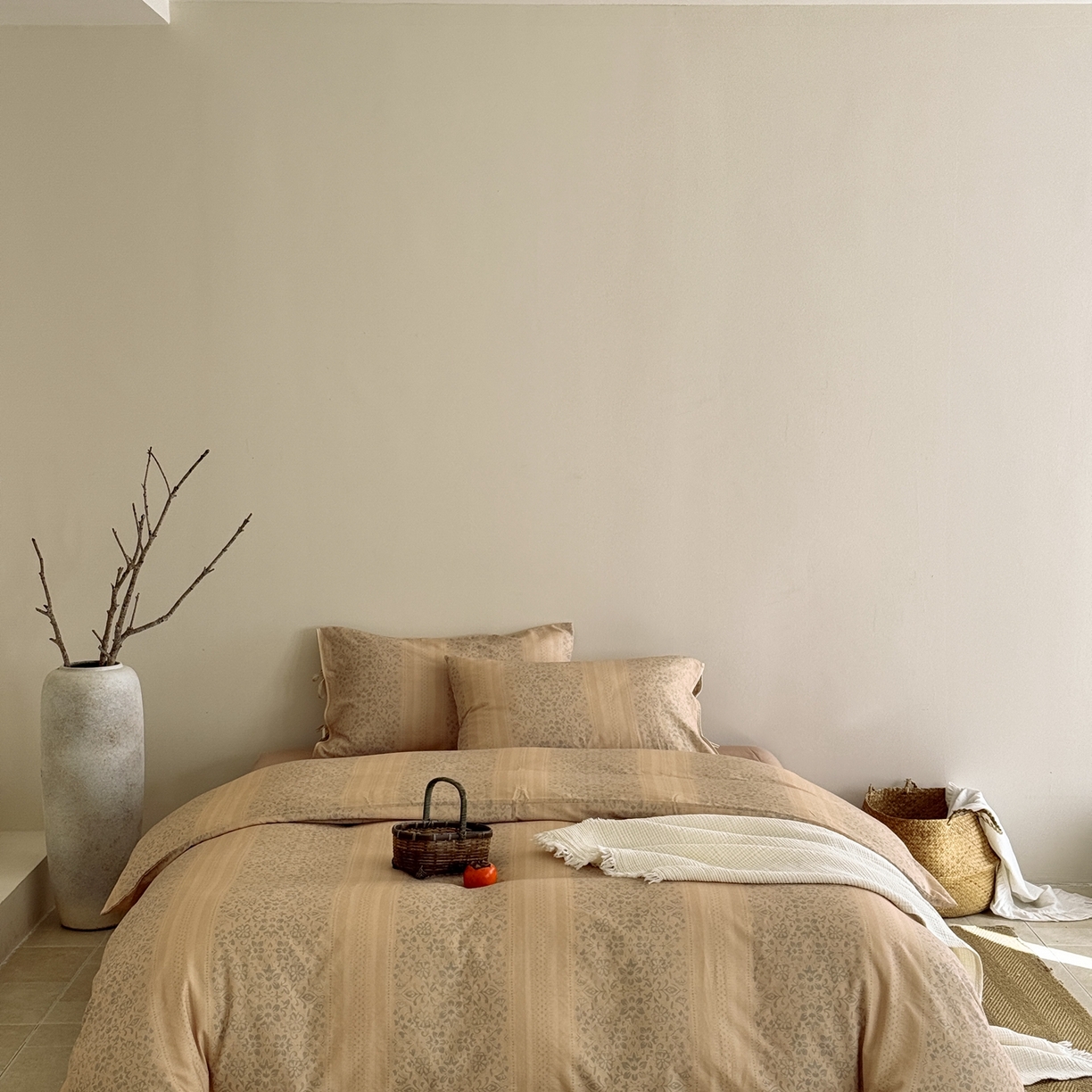 91家纺网 家纺一手货源 找家纺 涞澳家纺 2026新款全棉纯棉双层纱四件套 樱吹絮落