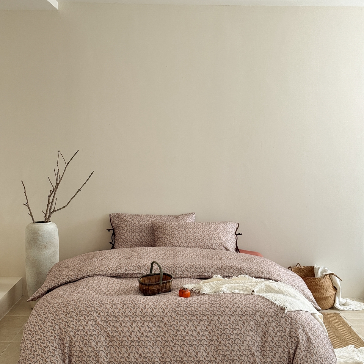 91家纺网 家纺一手货源 找家纺 涞澳家纺 2026新款全棉纯棉双层纱四件套 山野物语