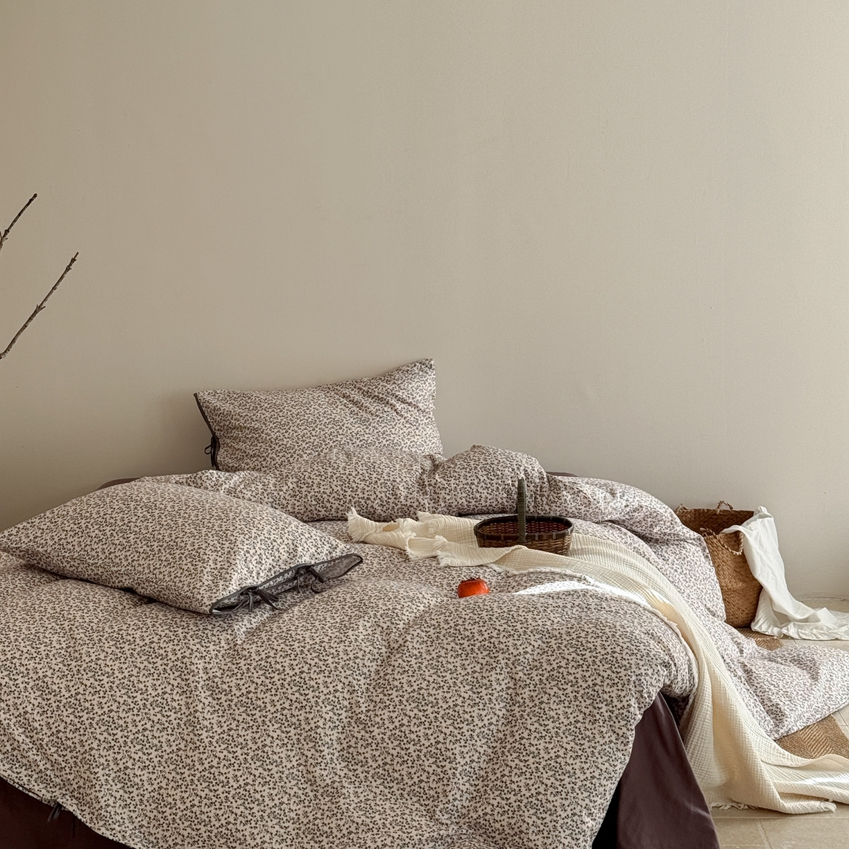 91家纺网 家纺一手货源 找家纺 涞澳家纺 2026新款全棉纯棉双层纱四件套 暮云漫漫