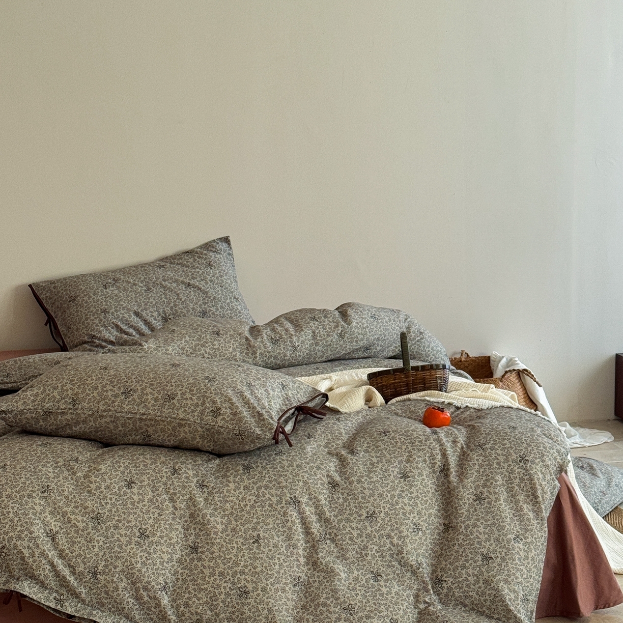 91家纺网 家纺一手货源 找家纺 涞澳家纺 2026新款全棉纯棉双层纱四件套 兰芷悠悠