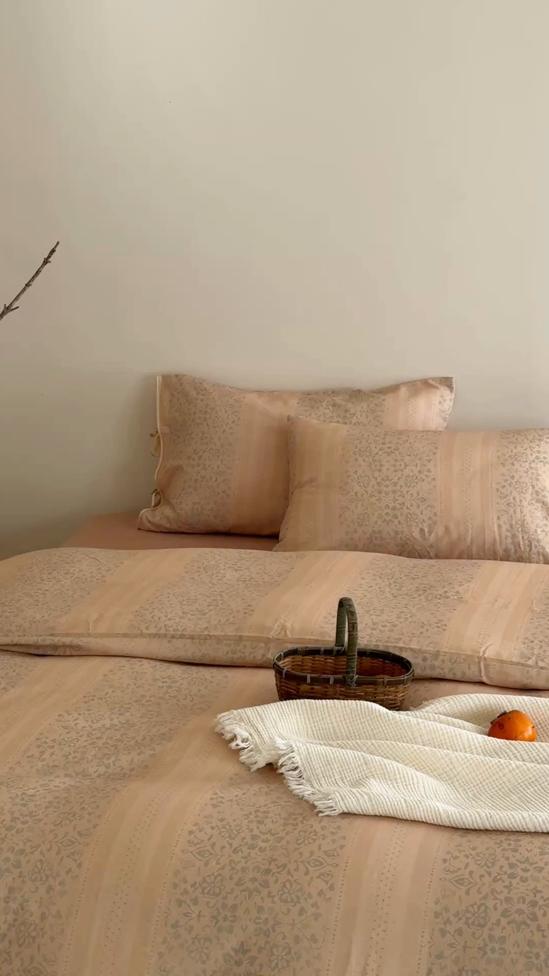 91家纺网 家纺一手货源 找家纺 涞澳家纺 2026新款全棉纯棉双层纱四件套 樱吹絮落