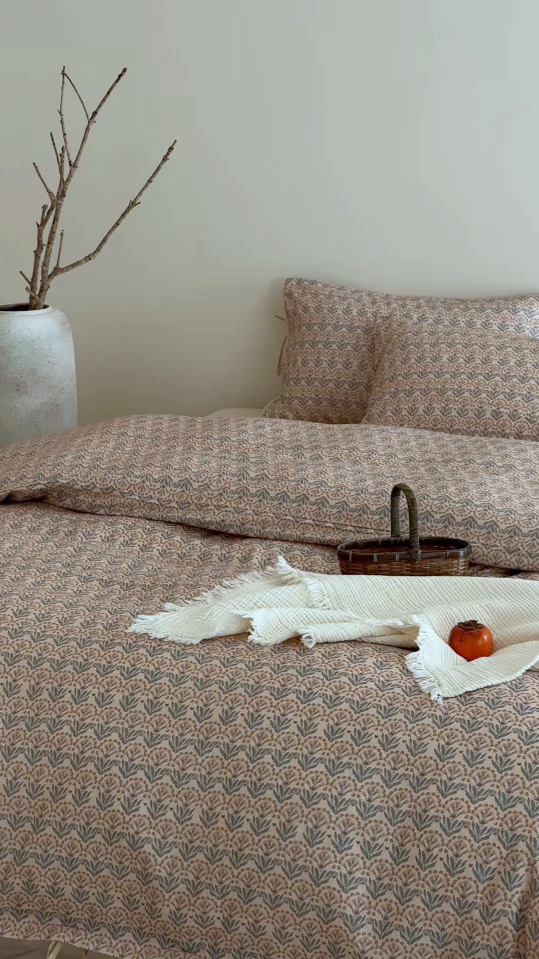 91家纺网 家纺一手货源 找家纺 涞澳家纺 2026新款全棉纯棉双层纱四件套 雨棠酌春