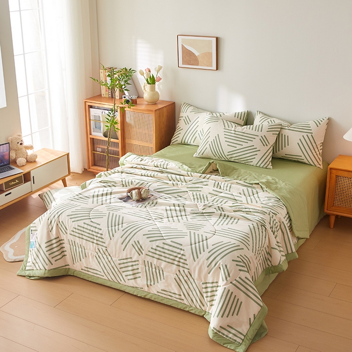 91家纺网 家纺一手货源 找家纺 （总）海洋家纺 2026新款A类里外全棉棉花夏被-格子系列 风格二