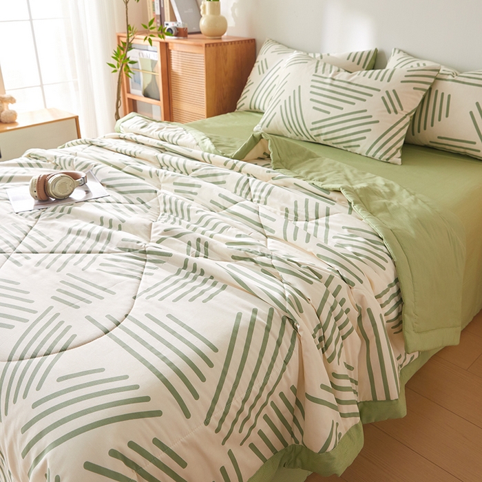 91家纺网 家纺一手货源 找家纺 （总）海洋家纺 2026新款A类里外全棉棉花夏被-格子系列 风格二