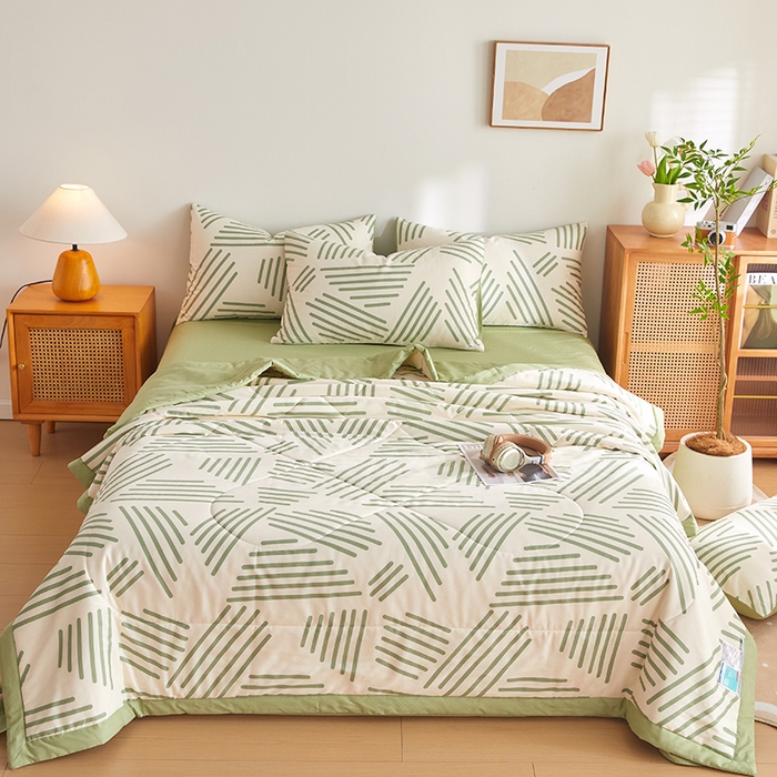 91家纺网 家纺一手货源 找家纺 （总）海洋家纺 2026新款A类里外全棉棉花夏被-格子系列 风格二