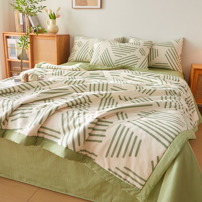 91家纺网 家纺一手货源 找家纺 （总）海洋家纺 2026新款A类里外全棉棉花夏被-格子系列 风格二