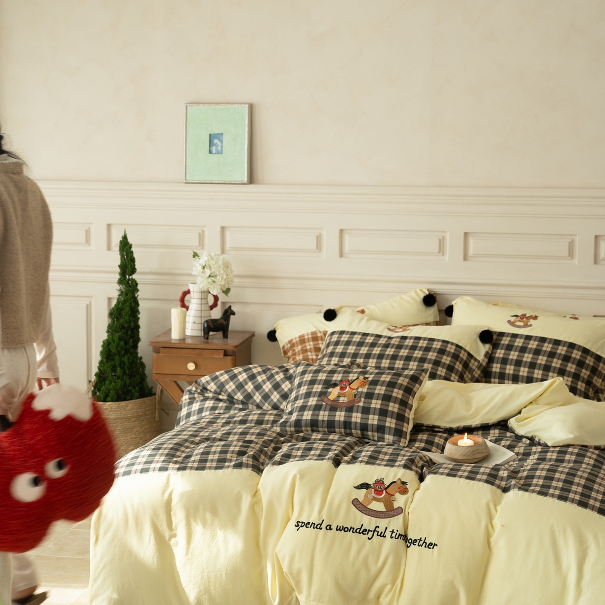 91家纺网 家纺一手货源 找家纺 （总）优然居家纺 2026新款全棉双层纱刺绣四件套-马上有钱（控价260/328/348）