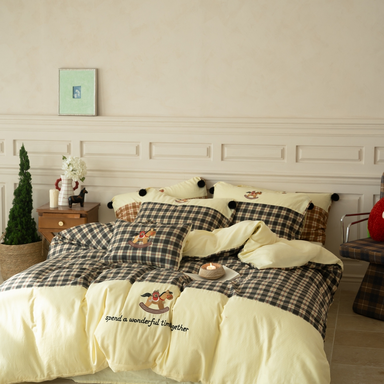 91家纺网 家纺一手货源 找家纺 （总）优然居家纺 2026新款全棉双层纱刺绣四件套-马上有钱（控价260/328/348）