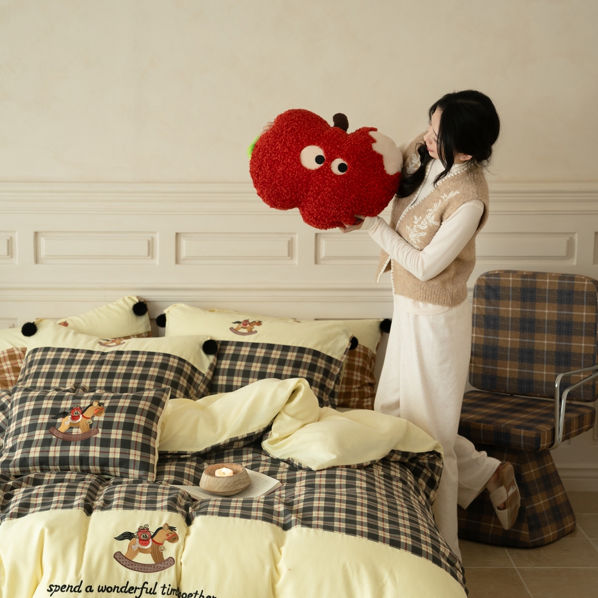 91家纺网 家纺一手货源 找家纺 （总）优然居家纺 2026新款全棉双层纱刺绣四件套-马上有钱（控价260/328/348）