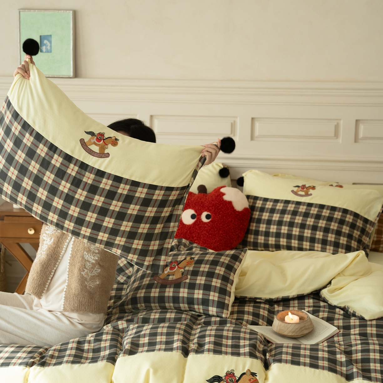 91家纺网 家纺一手货源 找家纺 （总）优然居家纺 2026新款全棉双层纱刺绣四件套-马上有钱（控价260/328/348）