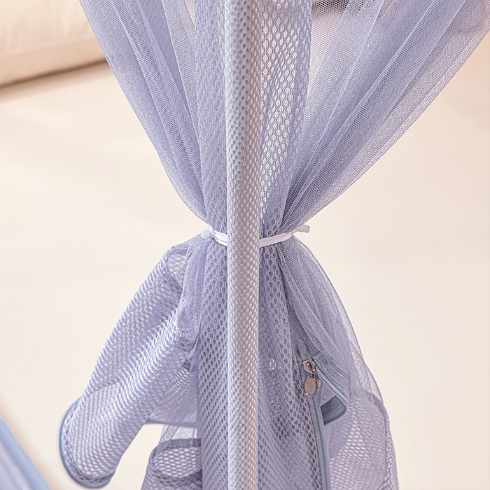 91家纺网 家纺一手货源 找家纺 雪姿家纺 2026新款T+U型刺绣花边床笠回底款三开门外穿坐床蚊帐-坐床樱桃 刺绣花边樱桃-烟岚紫灰