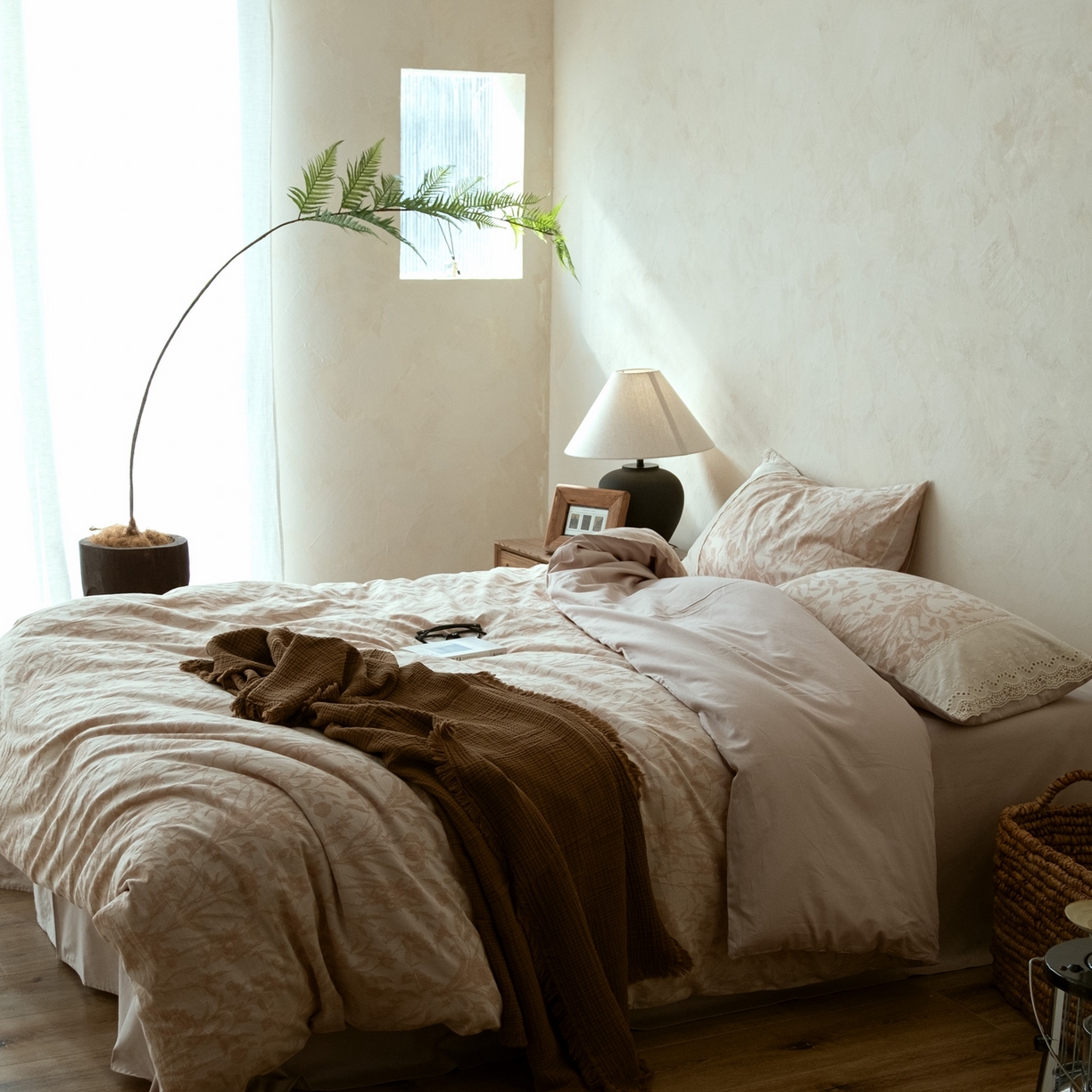 91家纺网 家纺一手货源 找家纺 涞澳家纺 2026新款全棉纯棉水洗棉提花四件套 林间絮语