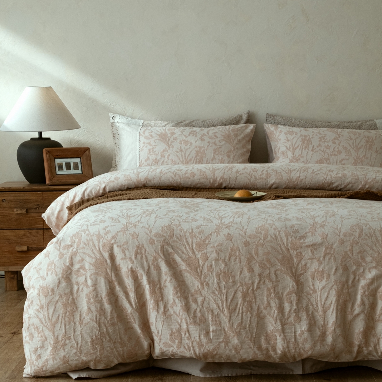 91家纺网 家纺一手货源 找家纺 涞澳家纺 2026新款全棉纯棉水洗棉提花四件套 林间絮语