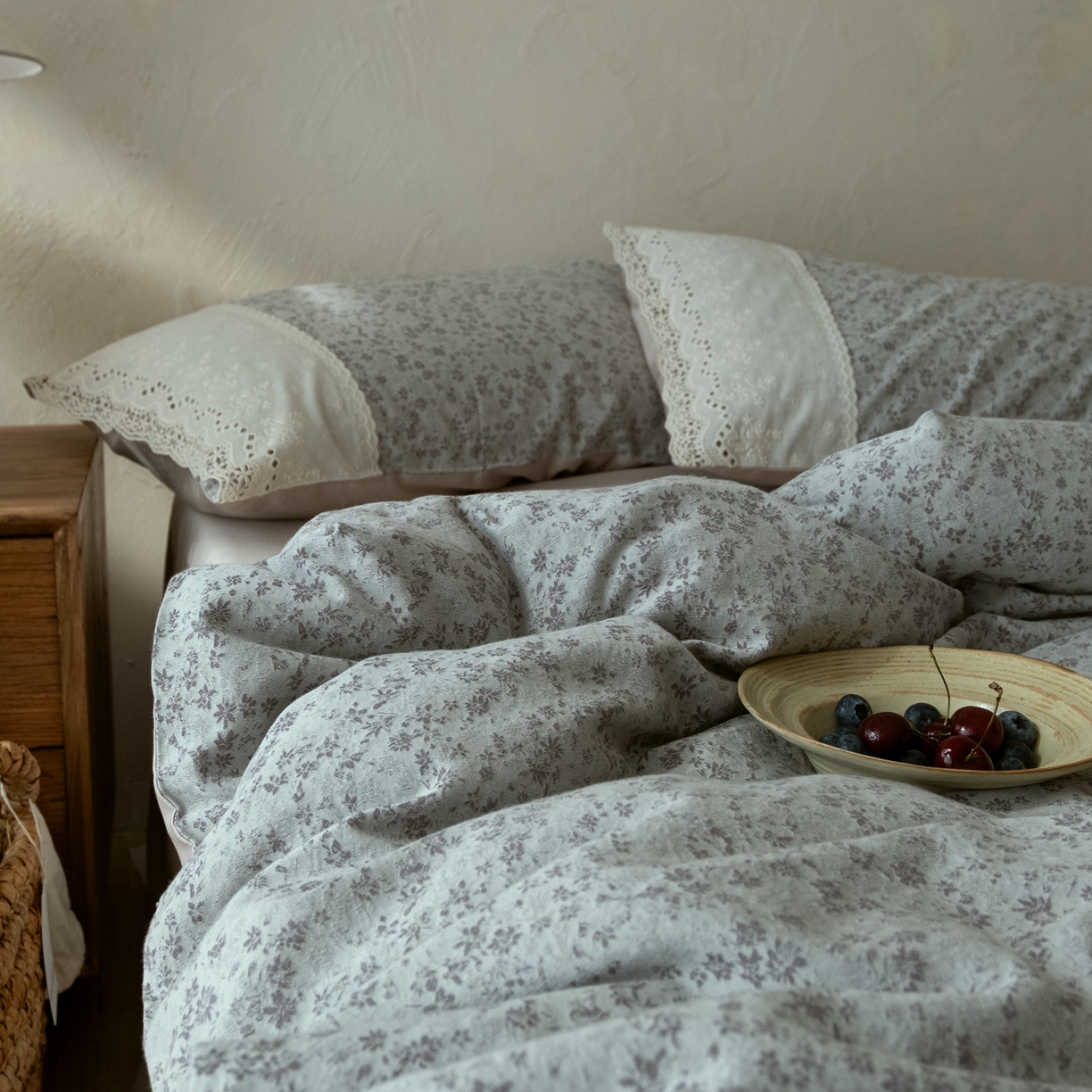 91家纺网 家纺一手货源 找家纺 涞澳家纺 2026新款全棉纯棉水洗棉提花四件套 墨染青花