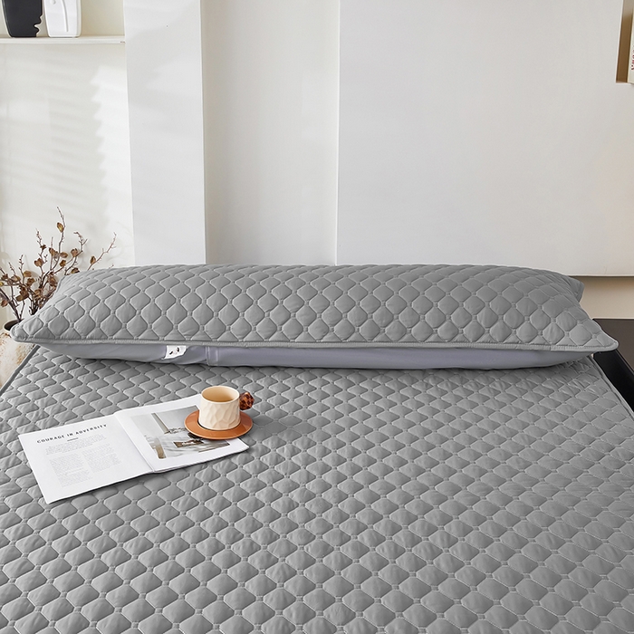 91家纺网 家纺一手货源 找家纺 三盛源 2026新款A类防水夹棉长枕套长款双人枕套1.2 1.5 1.8m米情侣枕头套加长枕芯套-缤纷系列（支持小批量定制尺寸） 缤纷系列-浅灰