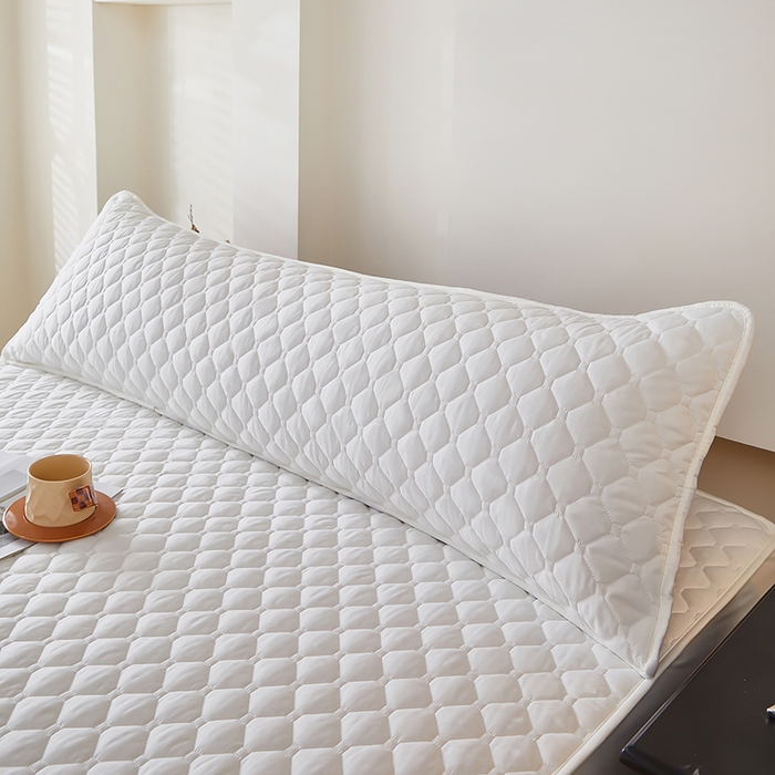 91家纺网 家纺一手货源 找家纺 三盛源 2026新款A类防水夹棉长枕套长款双人枕套1.2 1.5 1.8m米情侣枕头套加长枕芯套-缤纷系列（支持小批量定制尺寸） 缤纷系列-象牙白