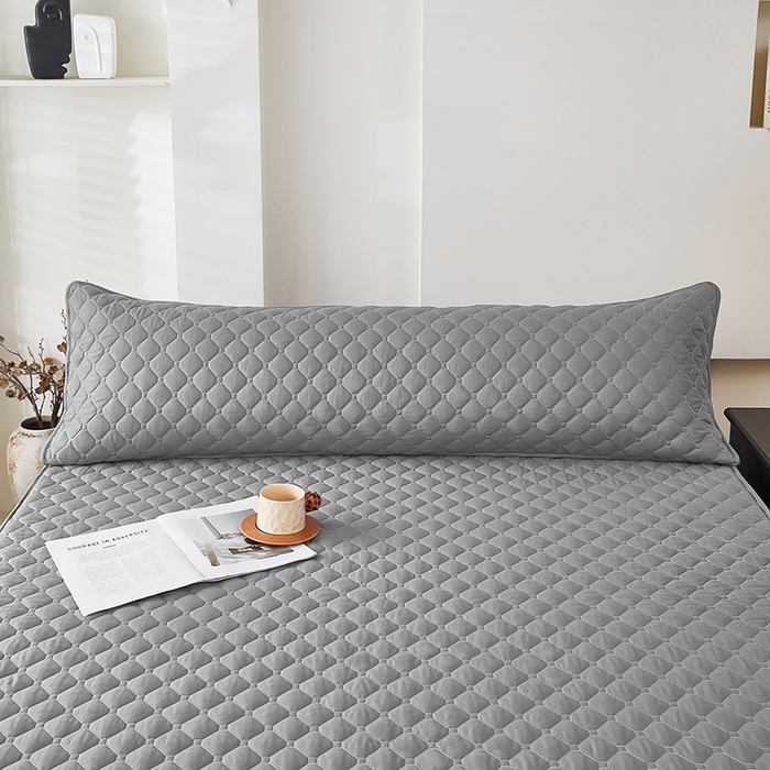 91家纺网 家纺一手货源 找家纺 三盛源 2026新款A类防水夹棉长枕套长款双人枕套1.2 1.5 1.8m米情侣枕头套加长枕芯套-缤纷系列（支持小批量定制尺寸） 缤纷系列-浅灰