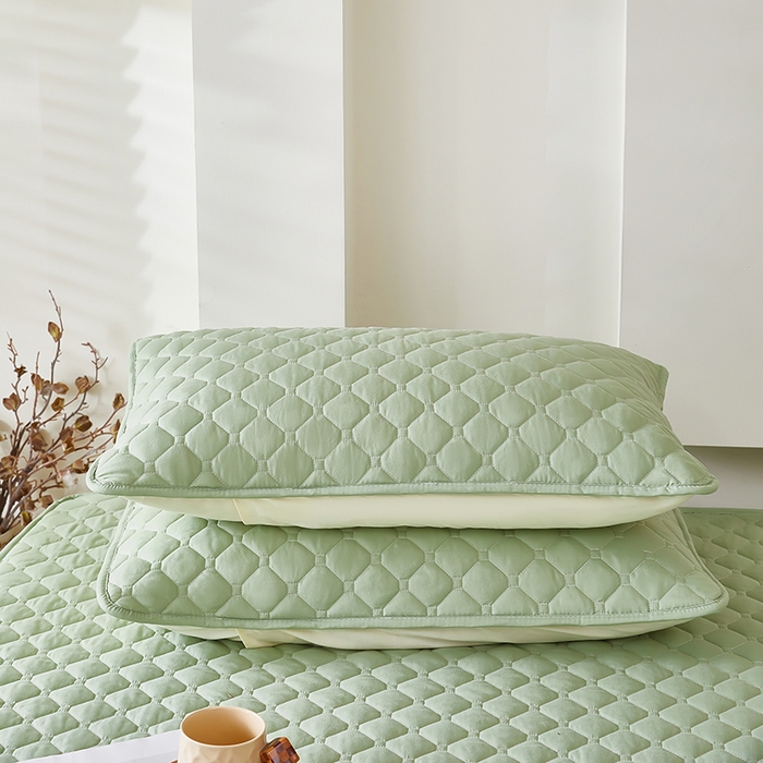 91家纺网 家纺一手货源 找家纺 三盛源 2026新款A类防水夹棉长枕套长款双人枕套1.2 1.5 1.8m米情侣枕头套加长枕芯套-缤纷系列（支持小批量定制尺寸） 缤纷系列-芥末绿