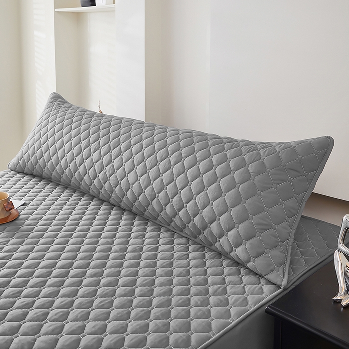 91家纺网 家纺一手货源 找家纺 三盛源 2026新款A类防水夹棉长枕套长款双人枕套1.2 1.5 1.8m米情侣枕头套加长枕芯套-缤纷系列（支持小批量定制尺寸） 缤纷系列-浅灰