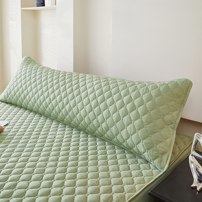 91家纺网 家纺一手货源 找家纺 三盛源 2026新款A类防水夹棉长枕套长款双人枕套1.2 1.5 1.8m米情侣枕头套加长枕芯套-缤纷系列（支持小批量定制尺寸） 缤纷系列-芥末绿