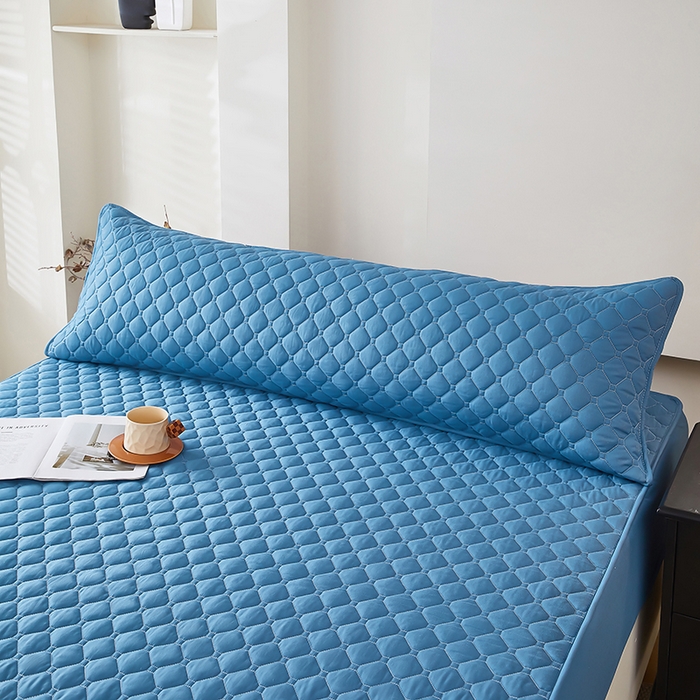 91家纺网 家纺一手货源 找家纺 三盛源 2026新款A类防水夹棉长枕套长款双人枕套1.2 1.5 1.8m米情侣枕头套加长枕芯套-缤纷系列（支持小批量定制尺寸） 缤纷系列-深海蓝